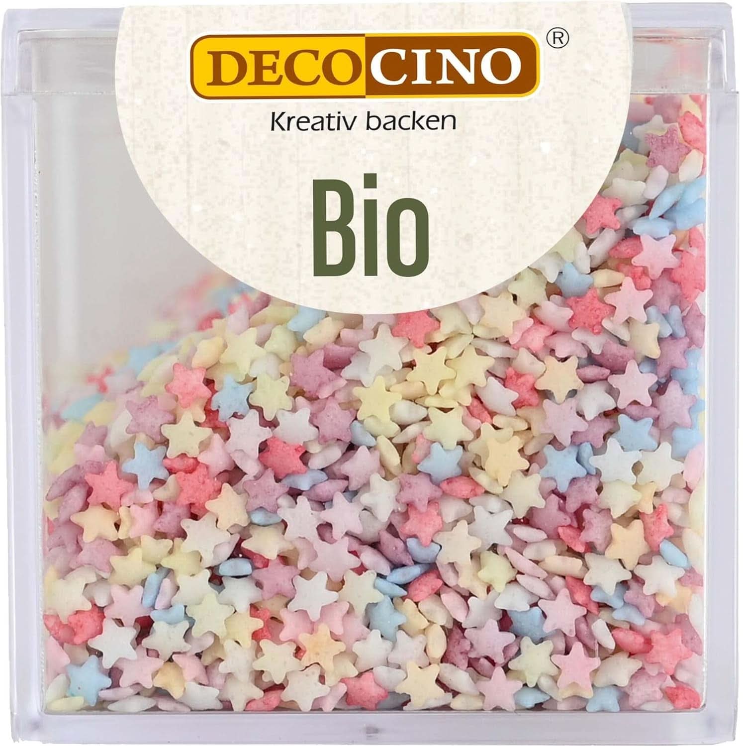 DECOCINO Organiczne gwiazdki posypkowe, 50 gramów posypki Naty Shop