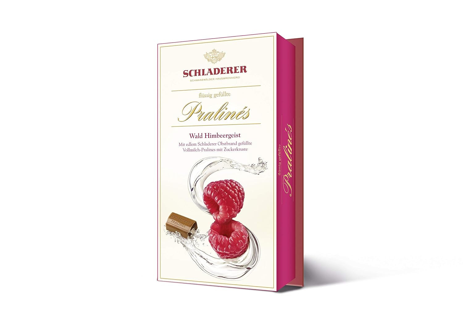 Praliny RCP Schladerer z alkoholem malinowym, mleczna czekolada, masa cukrowa, płynne nadzienie, zawiera alkohol, świetny prezent, 2 x 127 g