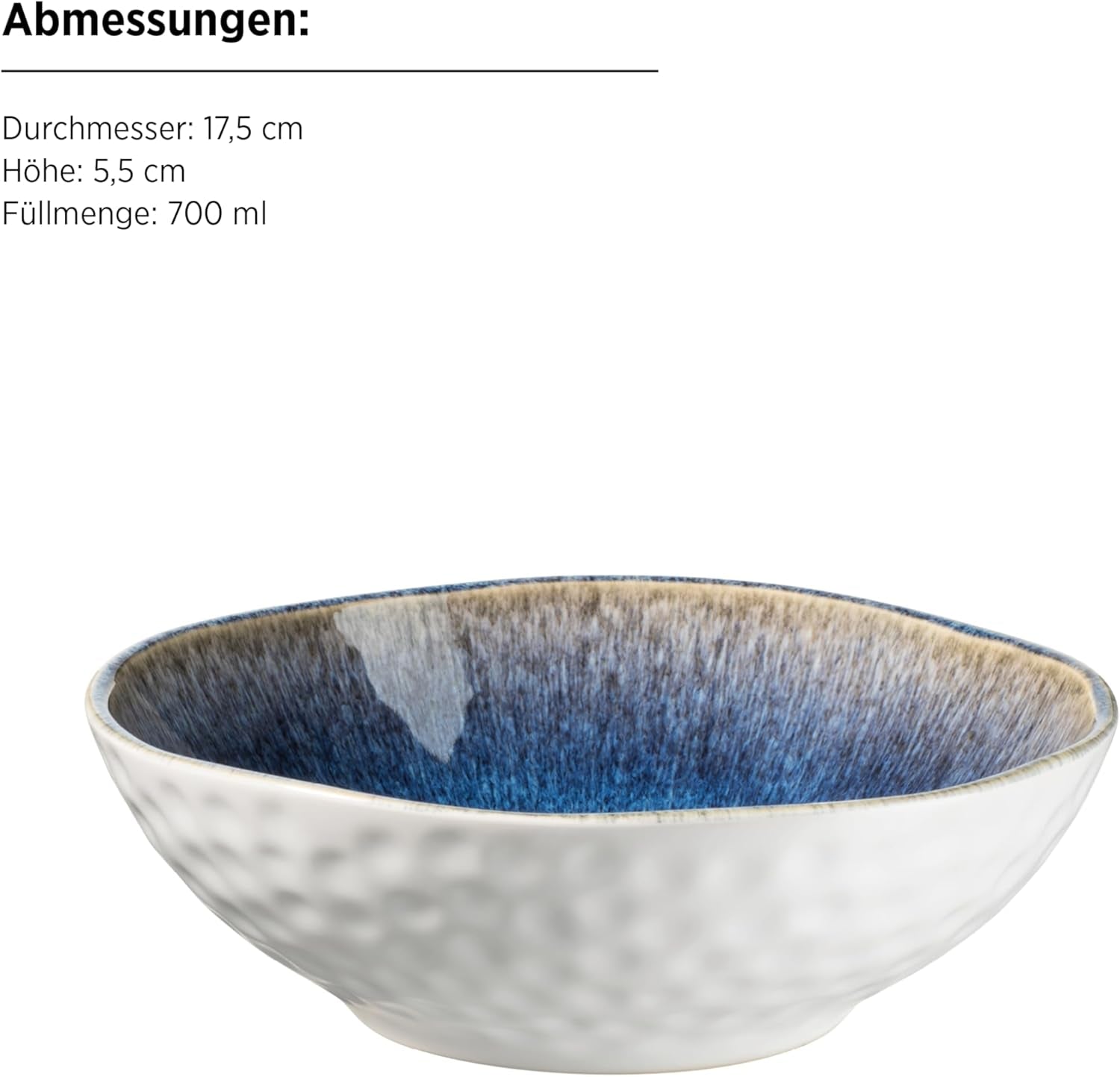 MĘSER 934092 Seria Frozen, Zestaw ceramicznych zastaw stołowych na 4 osoby, 16-częściowy serwis kombinowany o organicznych kształtach, serwis bejcowany na niebiesko, kamionka, ciemnoniebieski