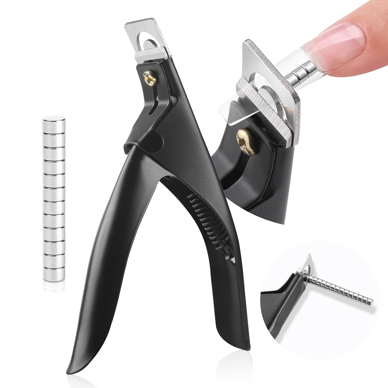 Obcinarka do paznokci Saviland z 15 magnesami, paznokcie żelowe Obcinacz do paznokci Manicure Obcinacz do sztucznych paznokci Gwoździe żelowe Gwoździe akrylowe Sztuczne paznokcie (czerwony czerwony)