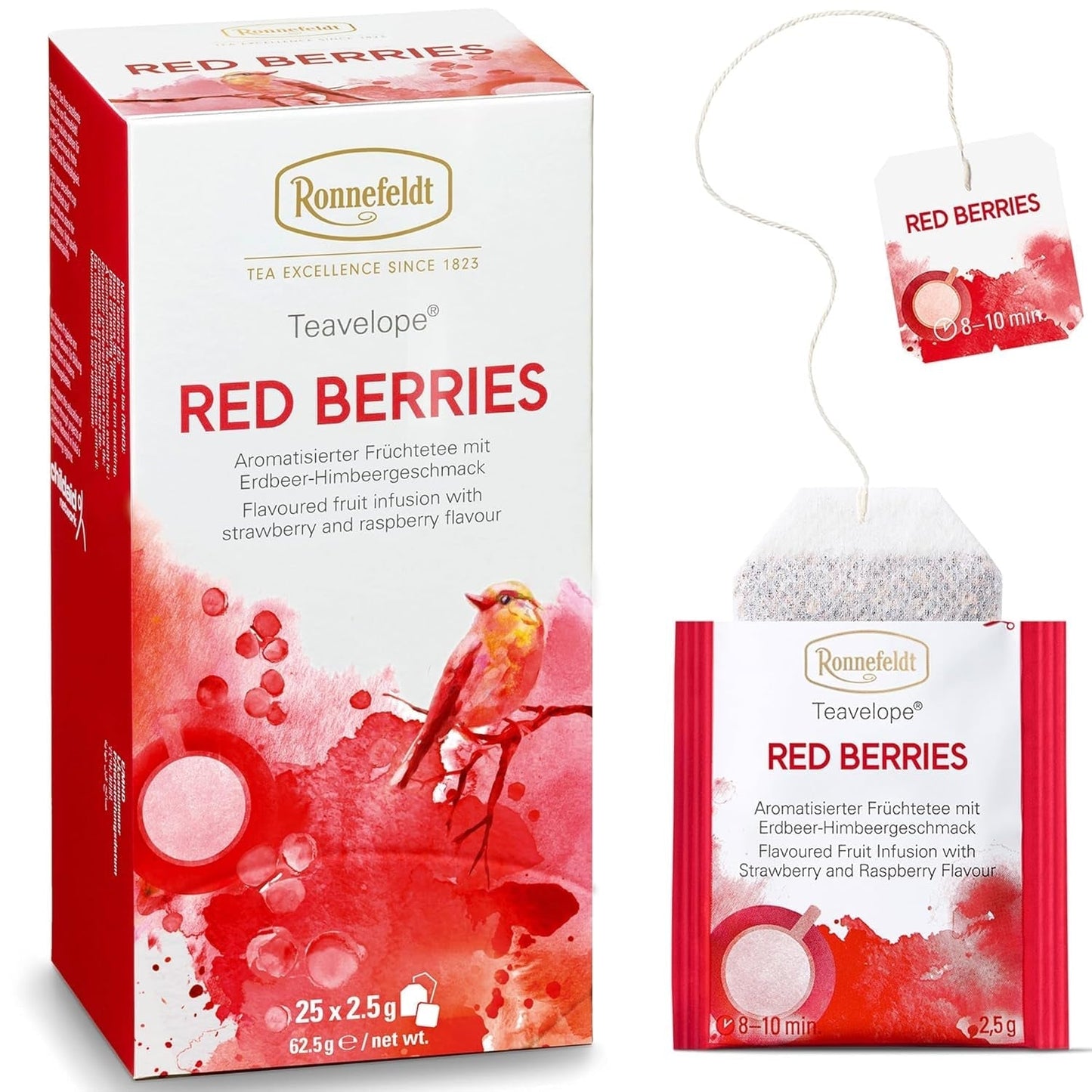 Teavelope „Red Berries” - herbata owocowa o smaku truskawkowo-malinowym, 25 torebek, 62,5 g