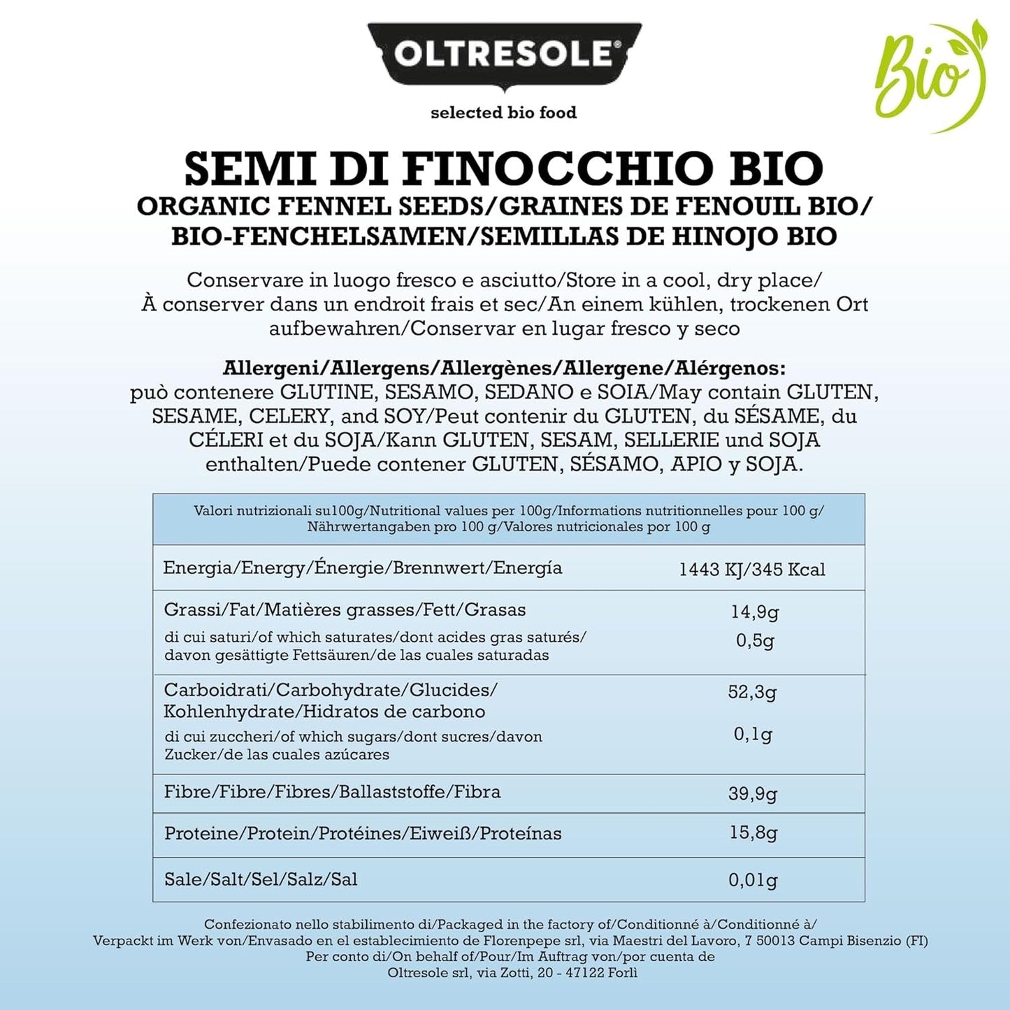 Organiczne nasiona kopru włoskiego 3 kg Organiczne całe nasiona Idealne do ziołowych herbat trawiennych i przepisów Idealny do pieczenia Wygodny rozmiar