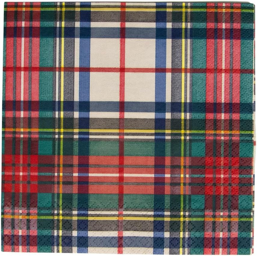 Serwetki koktajlowe Dress Stewart Tartan, 20 szt. w opakowaniu