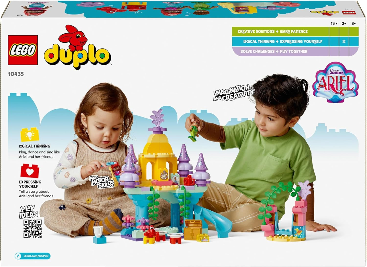 LEGO DUPLO | Disney Magiczny Podwodny Pałac Ariel, zabawka edukacyjna dla syreny Ariel, podwodny zamek dla dzieci powyżej 2. roku życia 10435 Zestawy do budowania Besuche den LEGO-Store