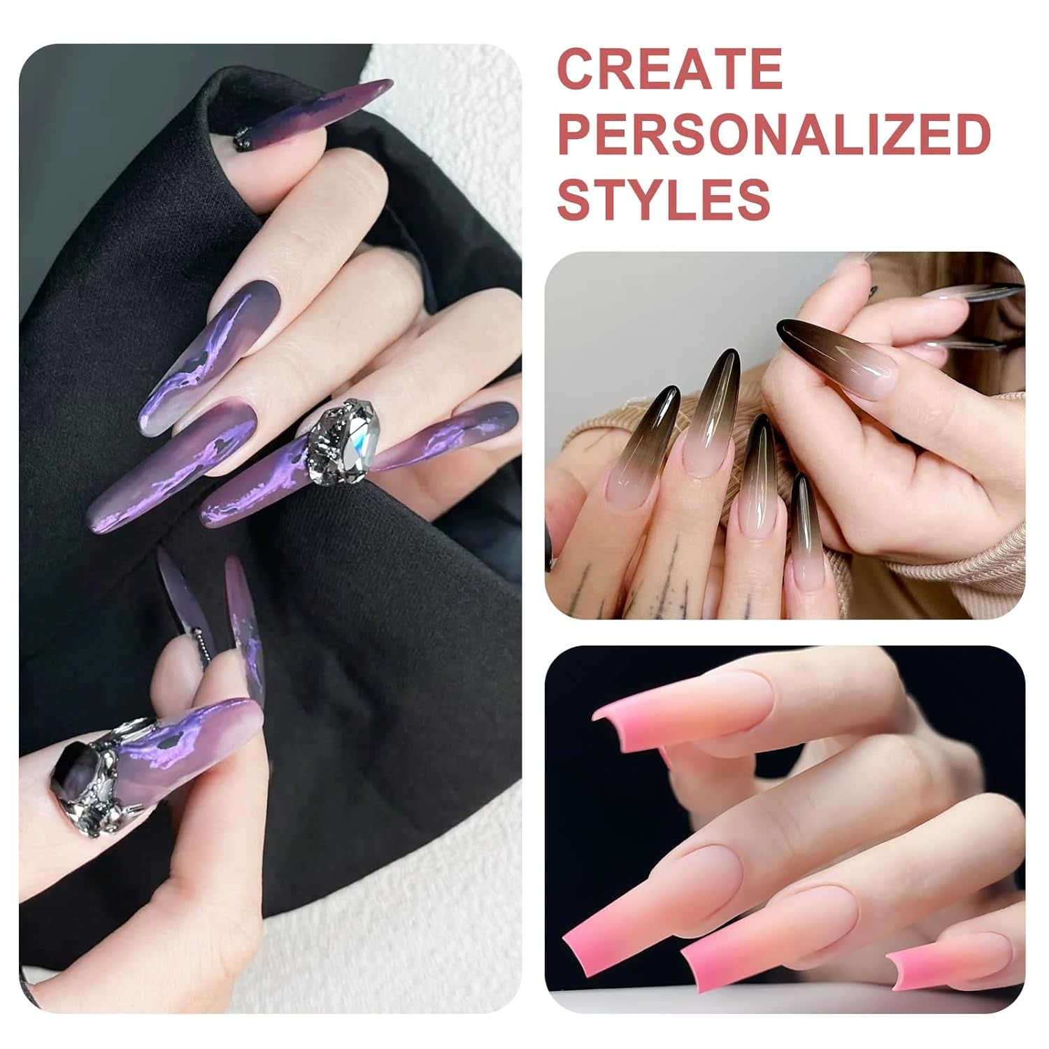 Qufiiry 200 Stück Nail Art Schwämme Mit Metallgreifer, Nagelkunst Schwammpinsel, Maniküre Zubehör Für Nägel, Um Eine Varavländ Von Gradient Nail Art Wzory do tworzenia (biały)