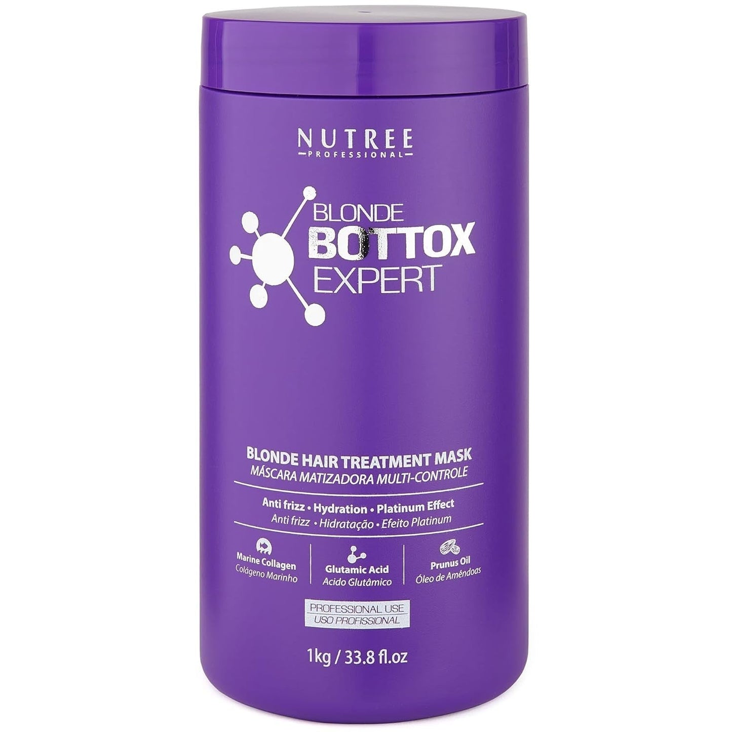 BLONDE BONDOX HAIR TREATMENT 1kg Profesjonalna Fioletowa Maska Rozgrzewająca - Oliwa z Oliwek - przywraca włosom sprężystość i elastyczność, zmiękcza, nawilża i dodaje blasku Naty Shop Hair Mask Tytuł domyślny