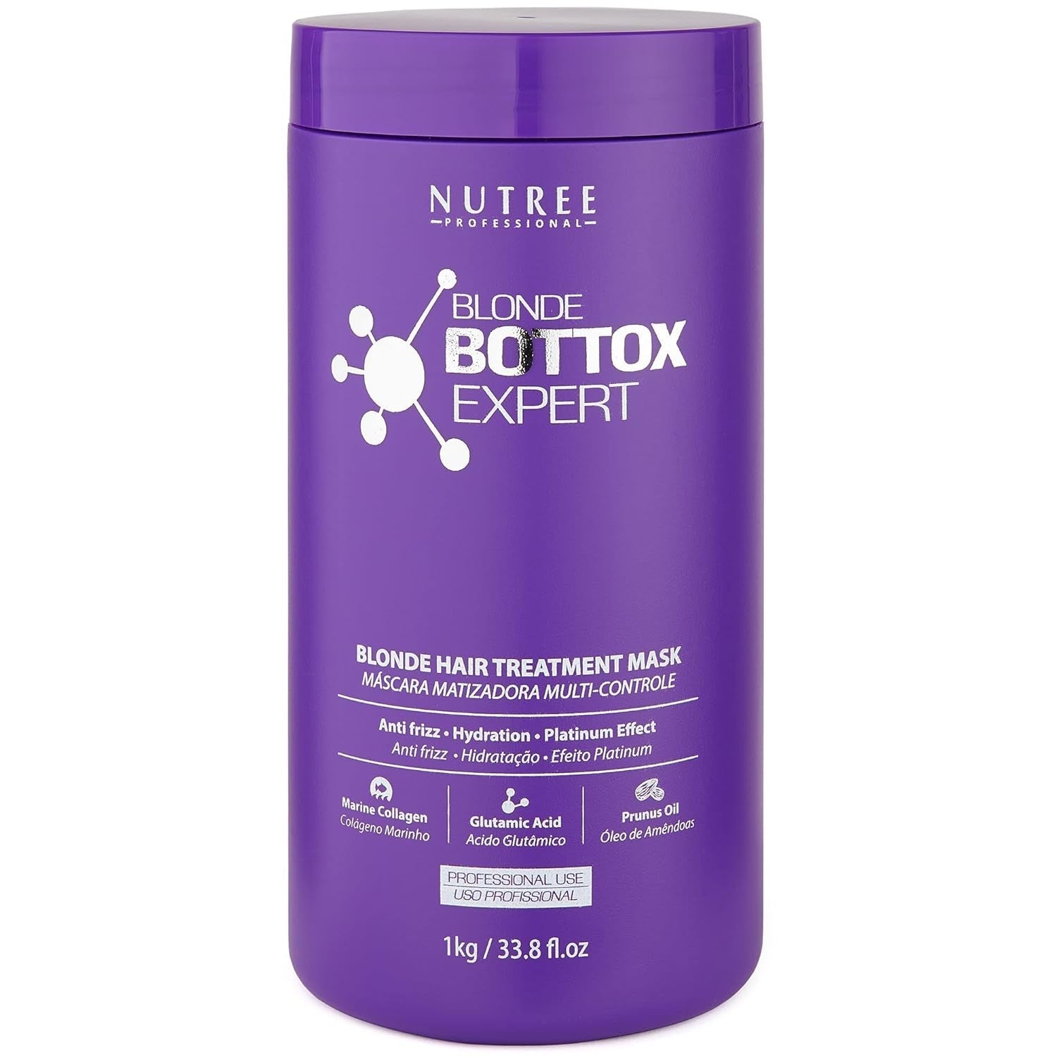 BLONDE BONDOX HAIR TREATMENT 1kg Profesjonalna Fioletowa Maska Rozgrzewająca - Oliwa z Oliwek - przywraca włosom sprężystość i elastyczność, zmiękcza, nawilża i dodaje blasku Naty Shop Hair Mask Tytuł domyślny