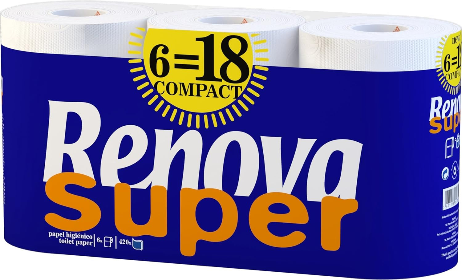 Papier toaletowy RENOVA SUPER COMPACT 6 rolek