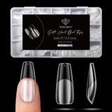 Modelones Tipsy 510 sztuk - Zestaw Tipsów Full Cover, Zestaw Tips Żelowych, Tipsy z żywicy PMMA do polerowania, Sztuczne paznokcie do klejenia na Nail Art DIY, Short Squoval