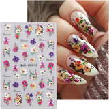 JMEOWIO Nagelsticker Blumen 6 Blatt Nail Art Naklejka Selbstklebend Nagelaufkleber Sommer Blumen Dekoration Nageldesign Zubehör