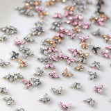 Mini motyl cyrkon breloczki do paznokci Y2K biały szampański różowy Rhinestone kryształowy breloczek motylkowy paznokcie 3D motylkowy wzór paznokci breloczki motylkowe paznokcie dekoracje zdobienie paznokci breloczki akcesoria do paznokci
