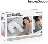 Innovagoods Ergonomiczna poduszka w kształcie litery U do spania na boku, idealna dla kobiet w ciąży, zapewnia spokojne oddychanie, zmniejsza chrapanie, bawełna i poliester, biała, poduszki ortopedyczne na szyję macicy 39 x 57 x 14 cm Naty Shop