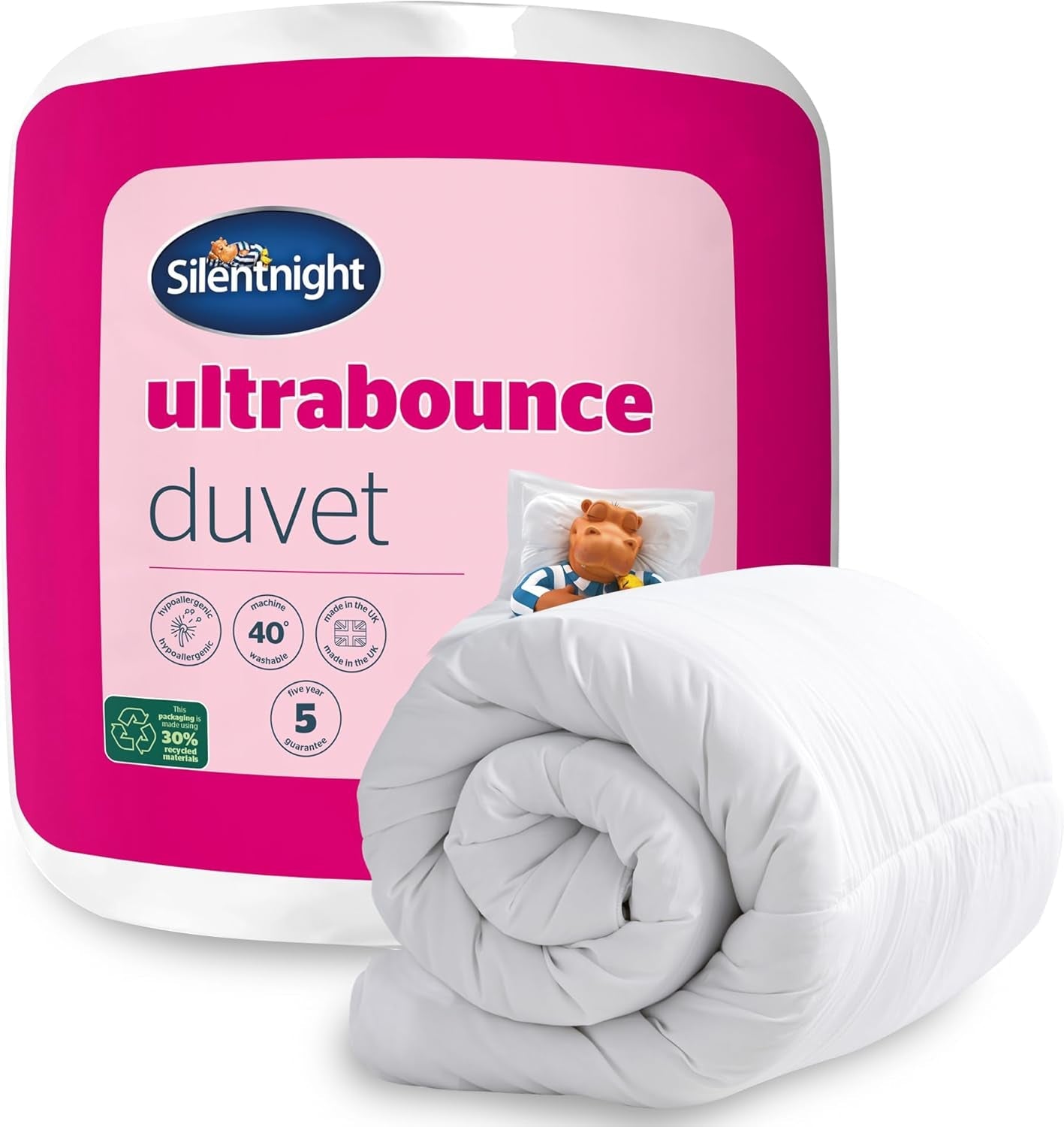 Kołdra Silentnight „Ultrabounce”, mikrofibra, biała, łóżko pojedyncze Kołdry i kołdry Naty Shop Łóżko pojedyncze 13,5 Tog