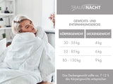 Koc relaksacyjny Traumnacht 135 X 200 cm, obciążony 4 kg kocyk uspokajający i odprężający, polecany dla dorosłych, posiada certyfikat Oeko-Tex, wyprodukowany zgodnie z niemieckimi standardami jakości. Kołdry i kołdry Naty Shop