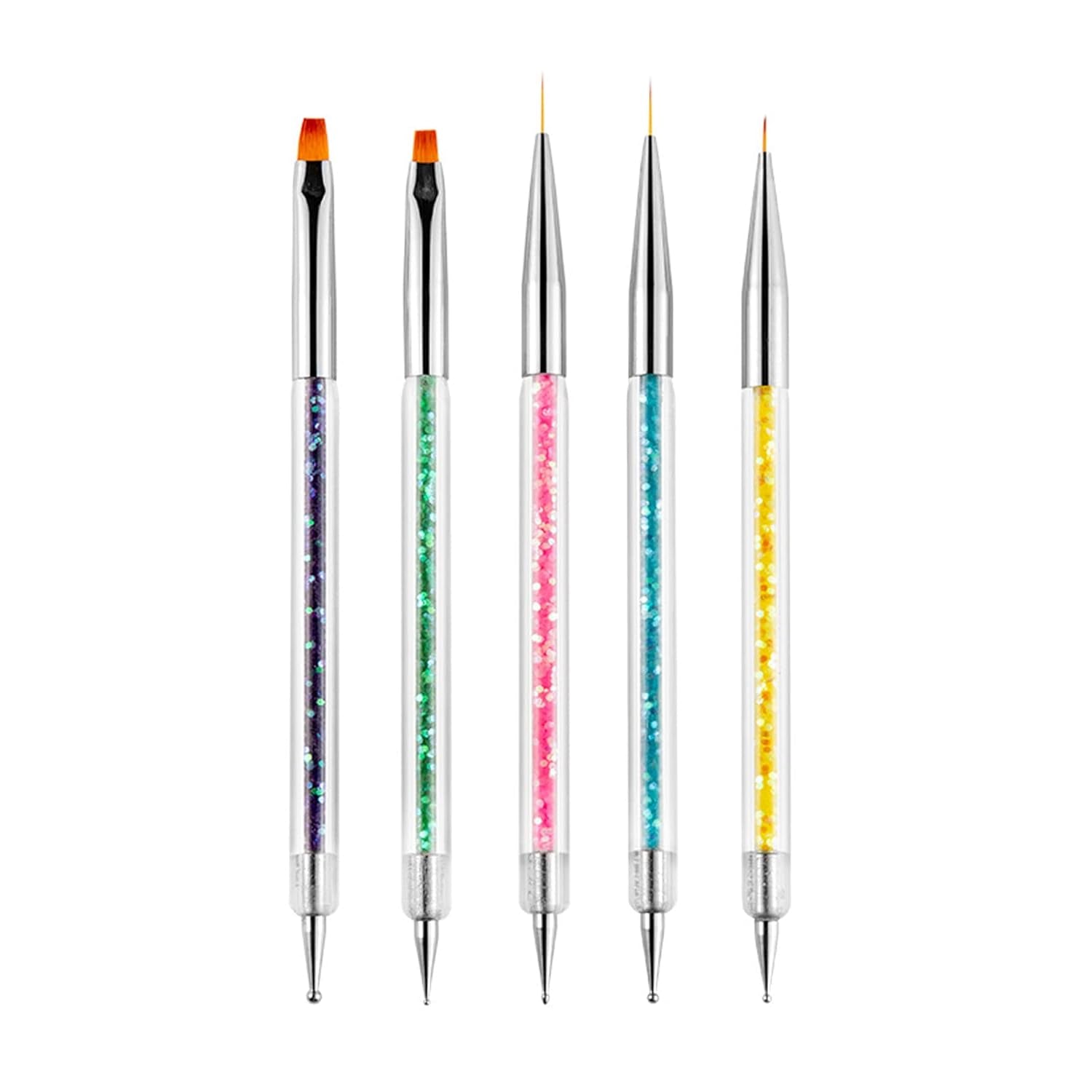 Nagel Art Fineliner Pinsel [5 Stück], Nagel Art Liner Pinsel, Professionel Detail Pinselset, Nagellack Pinsel, Für Nail Art Design Salon malarski, Nageldesign Nagel Fußpflege
