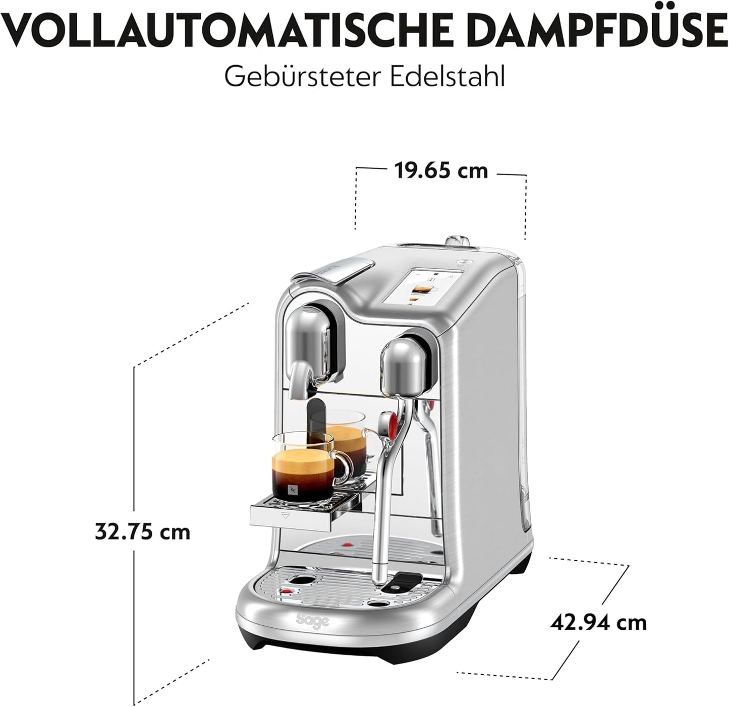 Ekspres do espresso Sage Nespresso Creatista Pro, stal nierdzewna, szczotkowana stal nierdzewna