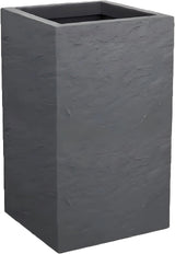 Donica Volcania Up, kwadratowa, wysoka, 36 l, wygląd kamienia, pojedyncza ściana, zbiornik na wodę, 29,5 x 29,5 x 49,5 cm, antracytowoszary