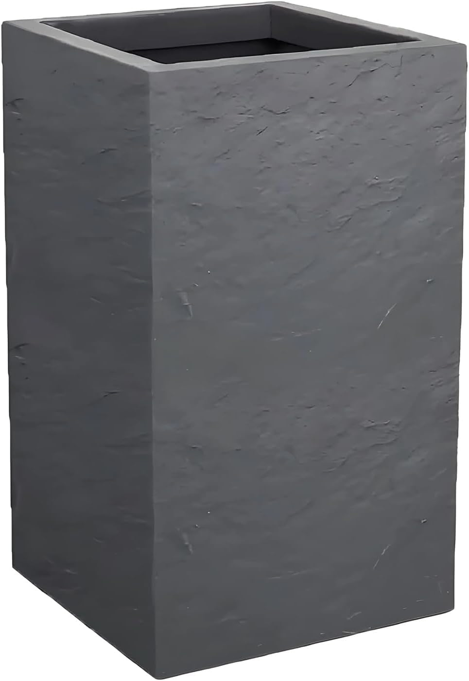 Donica Volcania Up, kwadratowa, wysoka, 36 l, wygląd kamienia, pojedyncza ściana, zbiornik na wodę, 29,5 x 29,5 x 49,5 cm, antracytowoszary