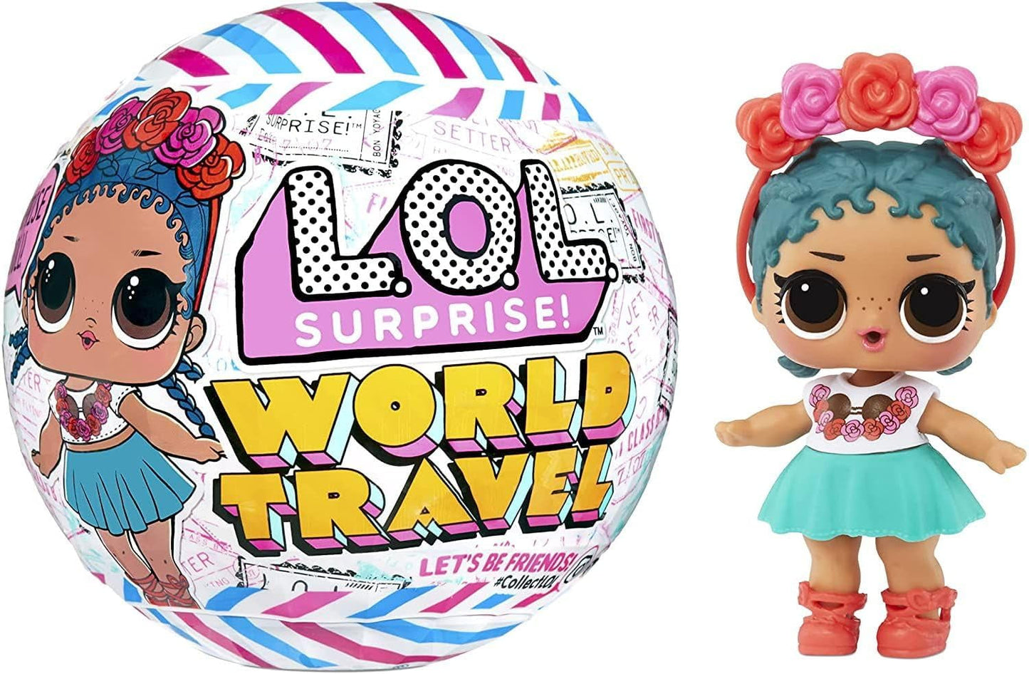 LOL niespodzianka! World Travel Tots - Lalka modowa z 8 niespodziankami - Tajna wiadomość, moda, akcesoria i nie tylko - Kolekcjonerski, losowy asortyment - Prezent dla dzieci w wieku 4 lat i starszych