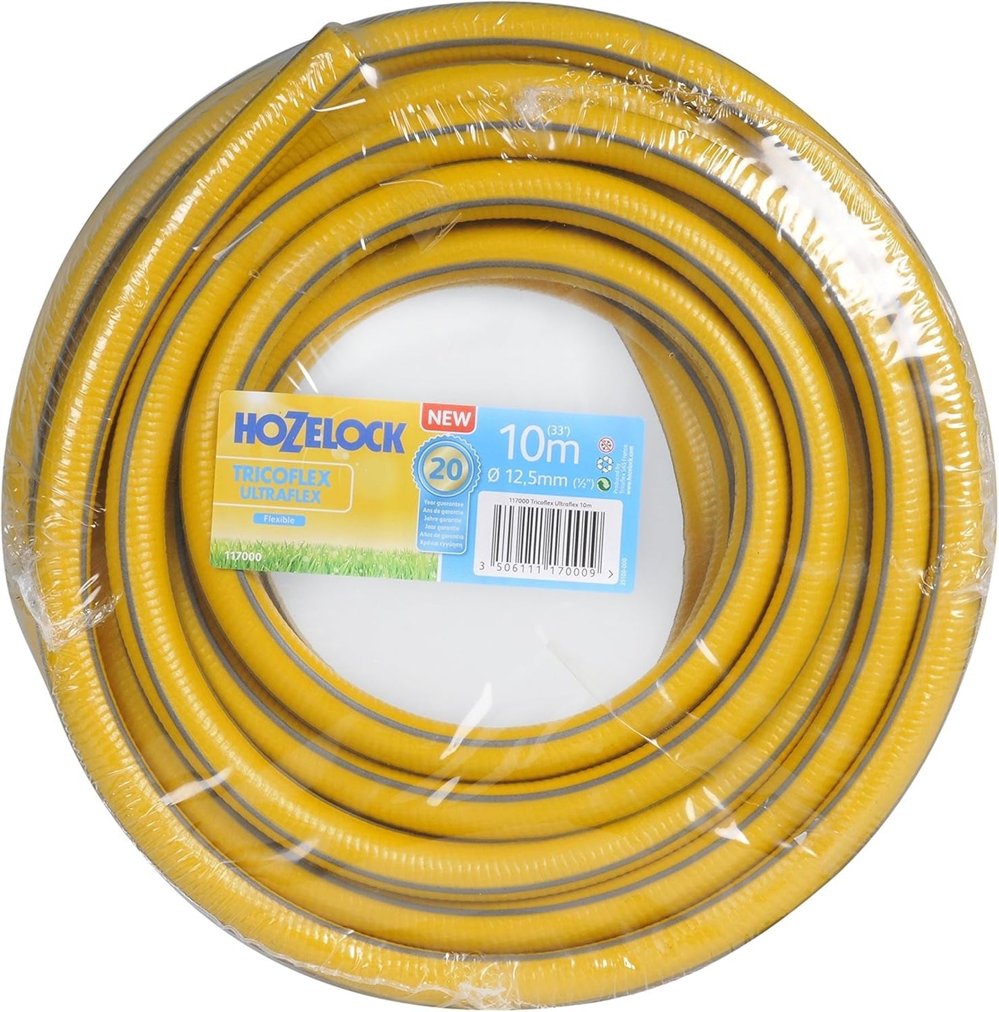 HOZELOCK - Wąż Tricoflex Ultraflex Ø 12,5 mm (1/2") 10 M: Odporny na warunki atmosferyczne, elastyczny wąż ogrodowy zapobiegający skręcaniu i skręcaniu, wykonany w 40% z PVC pochodzącego z recyklingu [117000]