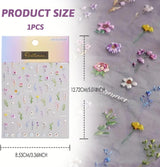 Zestaw Nagelsticker - Selbstklebende naklejka na paznokcie, Nageldesign Zubehör, Nail Art, Nagelaufkleber Für Fingernägel, Blumen Nagelsticker, Nagel Deko