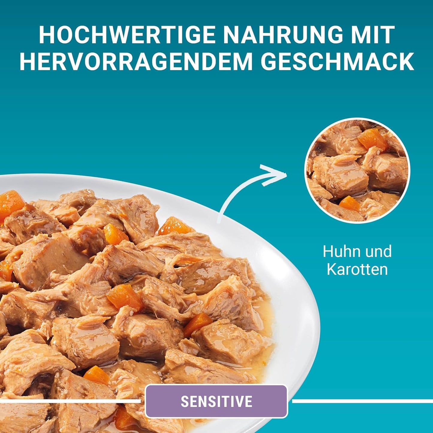 PURINA ONE Sensitive mokra karma dla kotów, delikatne kawałki w sosie z kurczaka, opakowanie 26 szt. (26 x 85 g)
