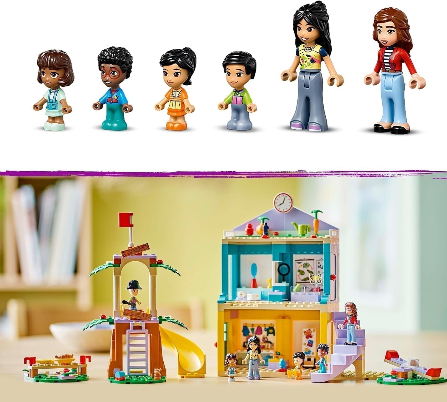 LEGO Friends Zestaw dla przedszkolaków w Heartlake City dla dziewcząt i chłopców 4-letnie kreatywne odgrywanie ról z 2 figurkami i 4 mikrofigurkami Zabawka wspomagająca rozwój społeczny 42636 Zestawy do budowania Besuche den LEGO-Store
