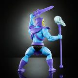 Zabawka Masters of the Universe Origins, figurka Skeletora z kolekcji kreskówek, złoczyńca stojący ok. 14 cm ze zbroją, laską, mieczem i 2 maskami, figurki HYD24 Naty Shop