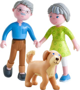 HABA 306147 - Zestaw Little Friends Dziadkowie, elastyczne lalki i zwierzęta w wieku 3+, wielokolorowy