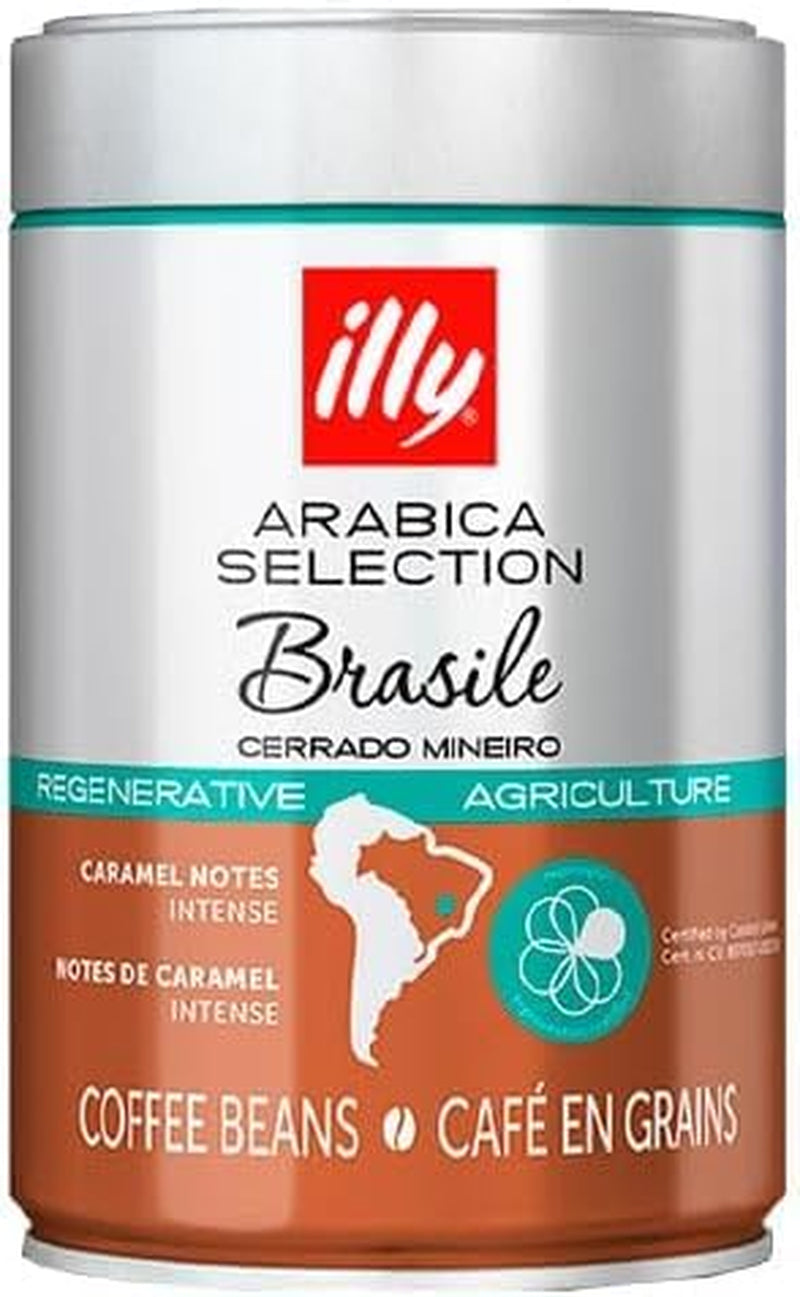 ILLY 6 pudełek kawy ziarnistej po 250 gramów, Arabica Selection, Brazylia, certyfikat Cerrado Mineiro, Regenagri