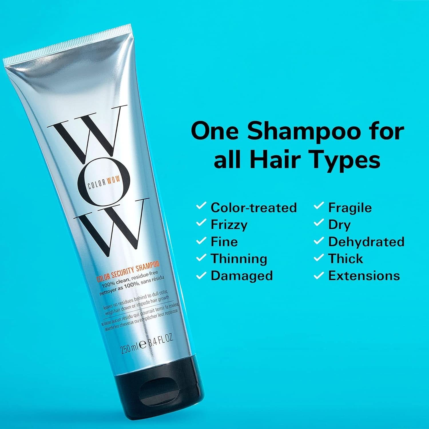 Wow Color Shampoo, bezsilikonowy i niezawierający siarczanów szampon do pielęgnacji koloru do włosów farbowanych, 250 ml Pod prysznic i do kąpieli Naty Shop