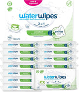 WaterWipes Sensitive+ Hydrating Boost Chusteczki nawilżane, Chusteczki nawilżające, 360 sztuk (6 szt.), 3 w 1 Czyszczenie, pielęgnacja, nawilżanie, 99% wody z aloesu, bezzapachowe chusteczki dla dzieci