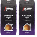 Segafredo Zanetti Caffè Crema Gustoso – Całe ziarna (opakowanie 1 kg) – Nadaje się do Caffè Crema – Kawa ziarnista długo i ciemno palona, ​​pełny i intensywny smak (2 sztuki w opakowaniu)
