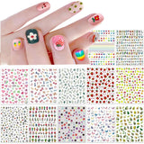 12 Blatt Nagelsticker Süß Kinder Nagelaufkleber Selbstklebend Weihnachtsblumen Blätter Tiere Pflanzen Früchte Nail Art Naklejka Dekoration Nageldesign Zubehör
