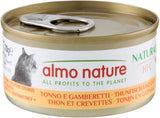 Almo Nature HFC Naturalna mokra karma dla kotów - tuńczyk i krewetki, opakowanie 24 szt. (24 x 70 g)
