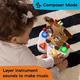 Baby Einstein, Drum & Learn Dean Muzyczna zabawka edukacyjna – multisensoryczna zabawka dla dziecka, 2 tryby gry, kolory, kształty i instrumenty, ponad 50 dźwięków, zabawki dla dzieci od 6 miesiąca życia Naty Shop