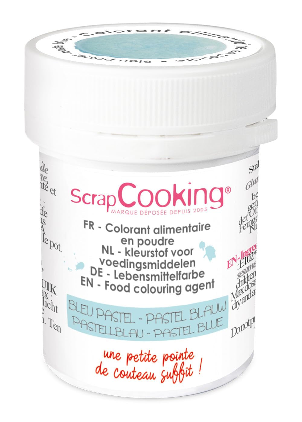 Scrapcooking - Pastelowy niebieski sztuczny barwnik w proszku 5 g