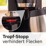 Bosch MyMoment TKA6M273 Ekspres do espresso z filtrem, karafka termiczna 1 l, 8–12 filiżanek, system zapobiegający kapaniu, obrotowy uchwyt filtra, program odkamieniania, wyjmowany zbiornik na wodę, 1200 W, czarny matowy