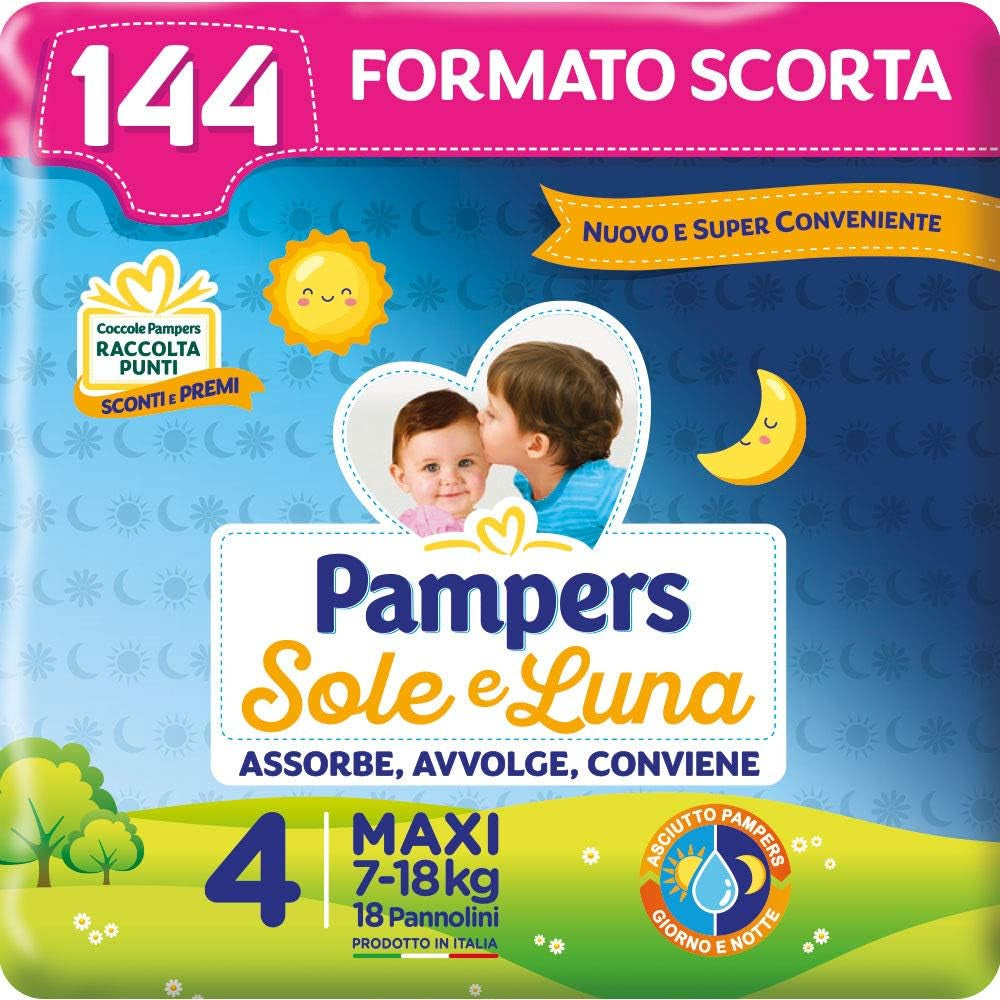 Pieluchy Pampers Sun and Moon, unisex, junior, rozmiar 5 (11-25 kg), 120 pieluch