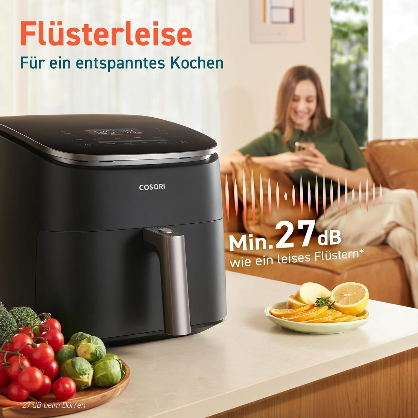 Cosori Turboblaze Frytkownica na gorące powietrze Frytownica, 9 w 1, 6 litrów, ciche urządzenia Naty Shop