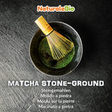Naturalebio Ceremonial Grade Matcha Tea Powder Oryginalna zielona herbata z Japonii. Ceremonialna zielona herbata w proszku Matcha wyprodukowana w Uji w Kioto. Idealny do picia, gotowania i latte. Pudełko 30 g.