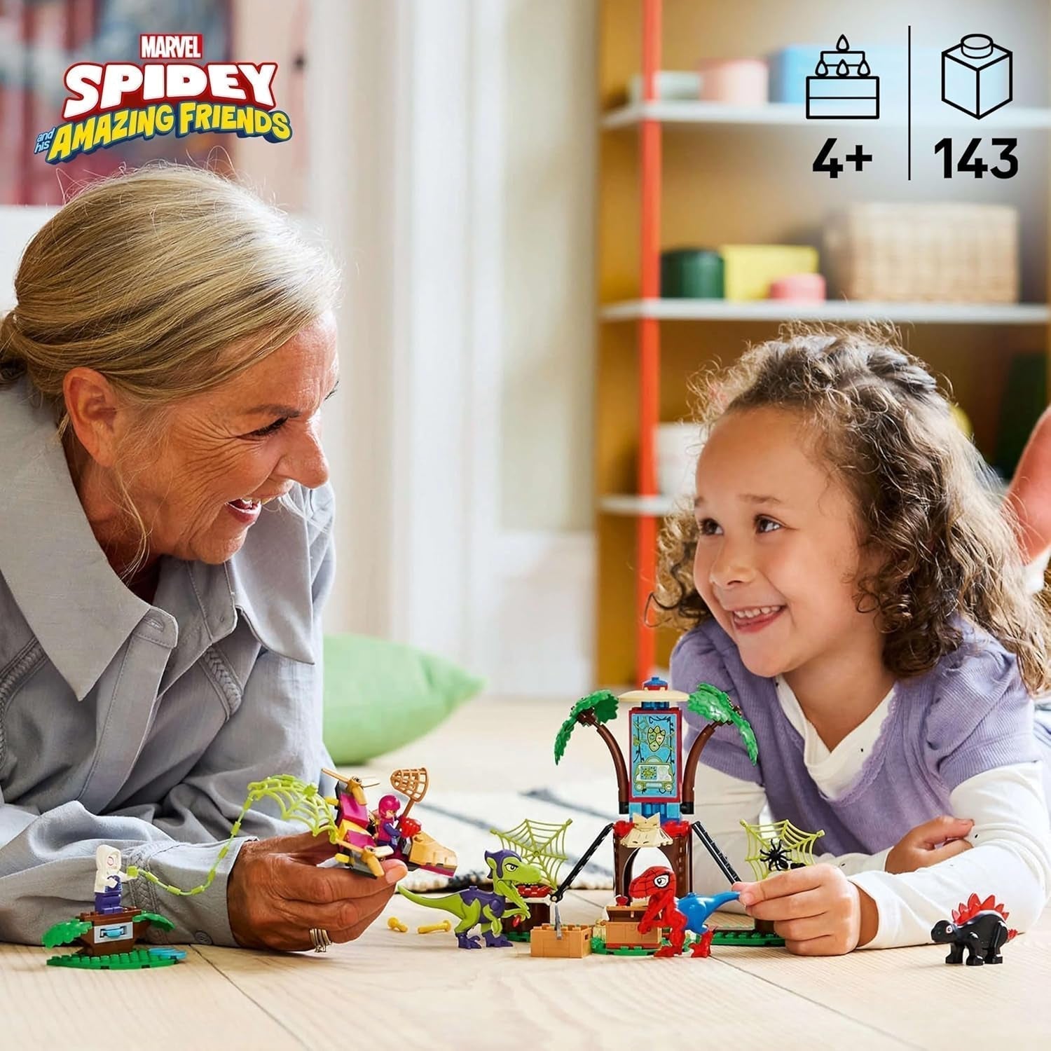 LEGO Marvel Pojedynek w domku na drzewie: Spider-Rex kontra. Gobby-Raptor, zestaw do budowania i zabawy z dinozaurem, zabawkowy dinozaur na prezent dla chłopców i dziewcząt w wieku 4+, Spider i jego super przyjaciele 11200 zestawów do budowania w sklepie LEGO