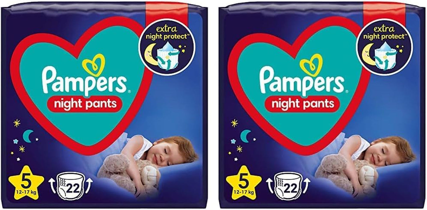 Pieluchy Night Pants (stara wersja), rozmiar 5, 22 sztuki, 12kg-17kg (2 sztuki w zestawie)
