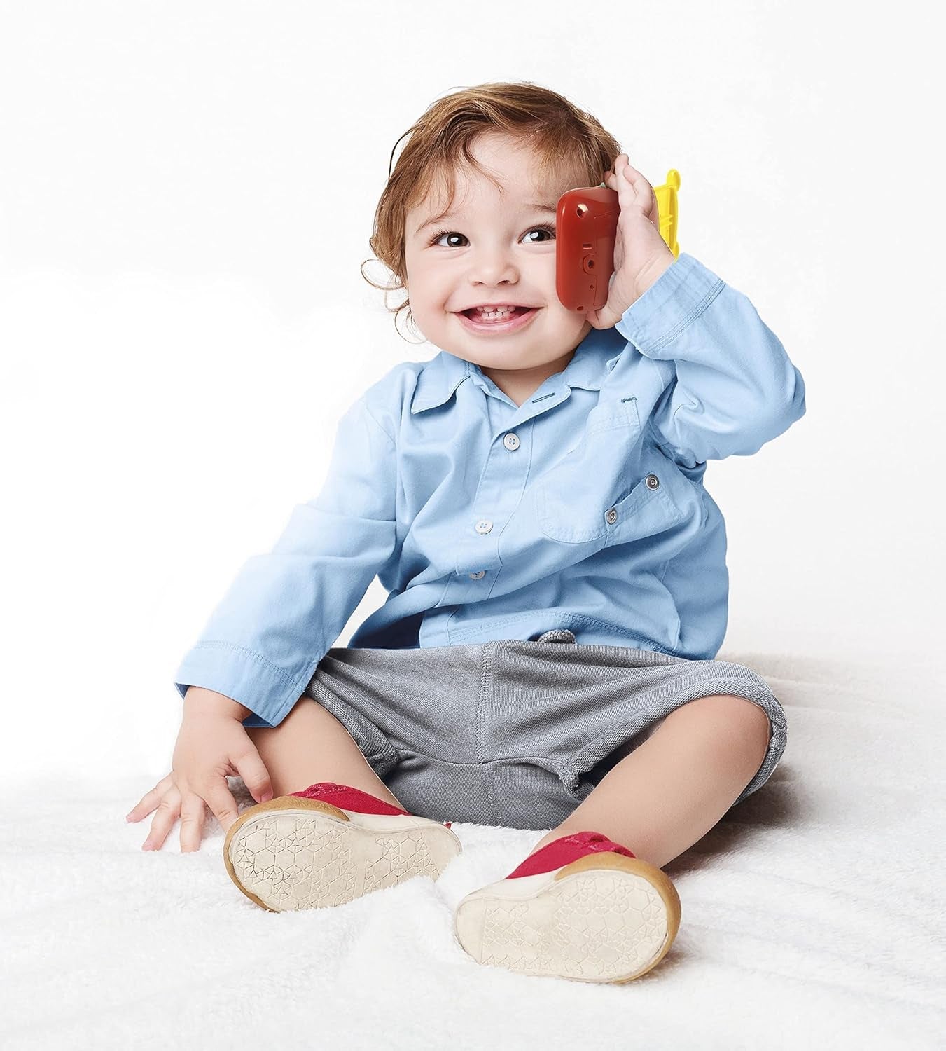 Clementoni 17711 Disney Baby Baby Mickey Smartphone, Dziecięcy telefon komórkowy z efektami świetlnymi i dźwiękowymi, Interaktywna zabawka dla dzieci 9-36 miesięcy, M, Wielokolorowe Bebe Toys Naty Shop