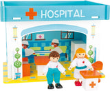 Small Foot 10852 Playhouse Restaurant Wykonane z drewna, z 2 figurkami lalek, akcesoriami i zdejmowanym dachem, od 3 lat Dollhouses Naty Shop Hospital