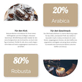 KAWA SEEBĘR - Ekstra mocna kawa ziarnista - 500g - Niska kwasowość i intensywny aromat - Całe ziarna do ekspresów w pełni automatycznych, espresso i french press - Wysoka zawartość kofeiny i niska kwasowość