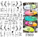 JMEOWIO Nagelsticker Blumen 10 Blatt Nagelaufkleber Selbstklebend Czarny biały kwiat Nail Art Naklejka Dekoracja Nageldesign Zubehör