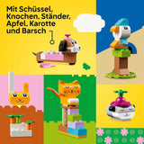 LEGO Classic Kreatywne zwierzęta, pudełko z kolorowymi klockami, klocki do zbudowania figurek zwierząt, takich jak pies, kot, królik, chomik i ptak, zabawka konstrukcyjna dla chłopców i dziewcząt od 5 lat 11034 Zestawy do budowania Besuche den LEGO-Store
