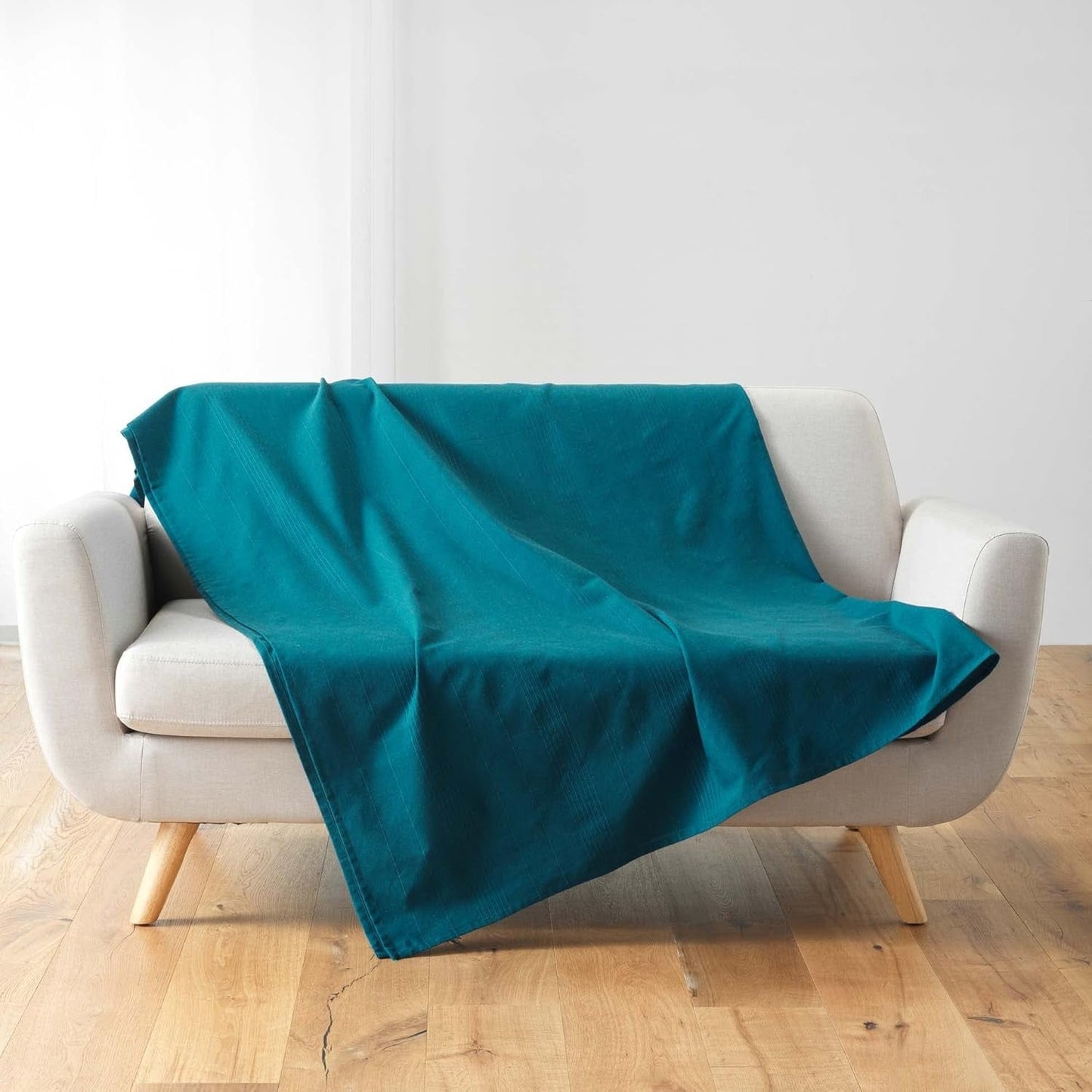 Douceur D'Intérieur, Koc (220 x 240 cm) Lucile Curry, Polycotton, Unicolor Łóżka i koce Douceur d'Intérieur Niebieski 220 x 240 cm