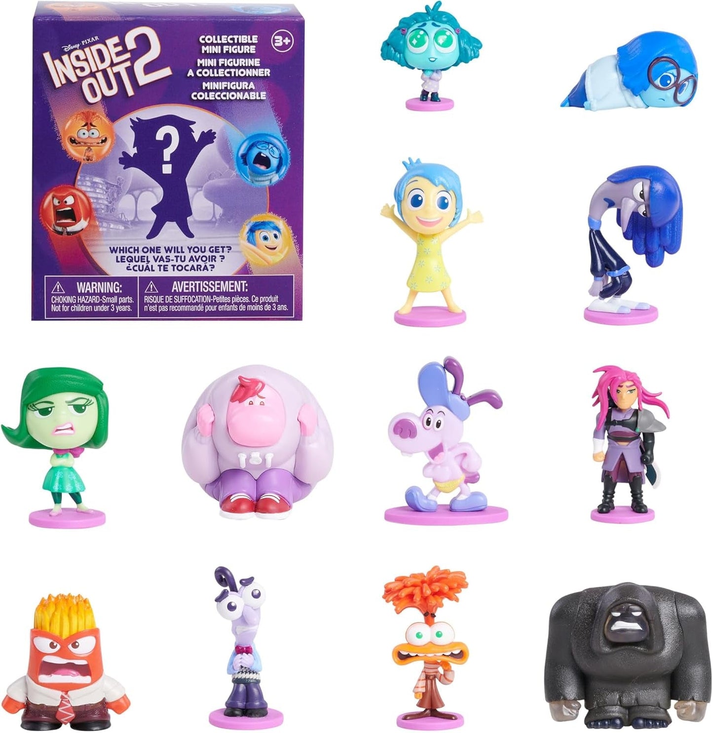 Just Play Disney i Pixar Inside Out 2 minifigurki Figurki kolekcjonerskie Wysokość od 2,5 cm do 6,4 cm Zabawki dla dzieci w wieku 3 lat i więcej Figurki Sklep Naty Minifigurki